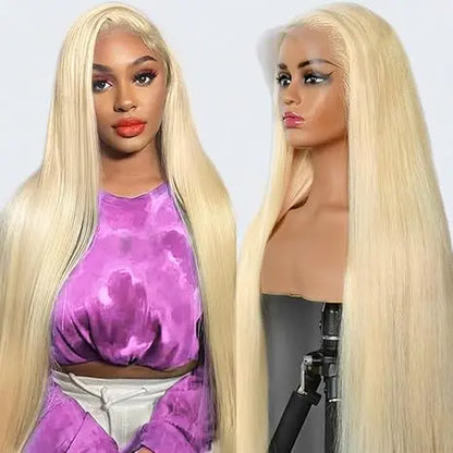 [Super Deal] Hot Star 40Inch 613 Blonde Body Wave 13X6 HD Transparent Lace Frontal Human Hair Wigs 180% Density Brazilian Hiar Straight 13X4 Lace Front Human Hair Wigs