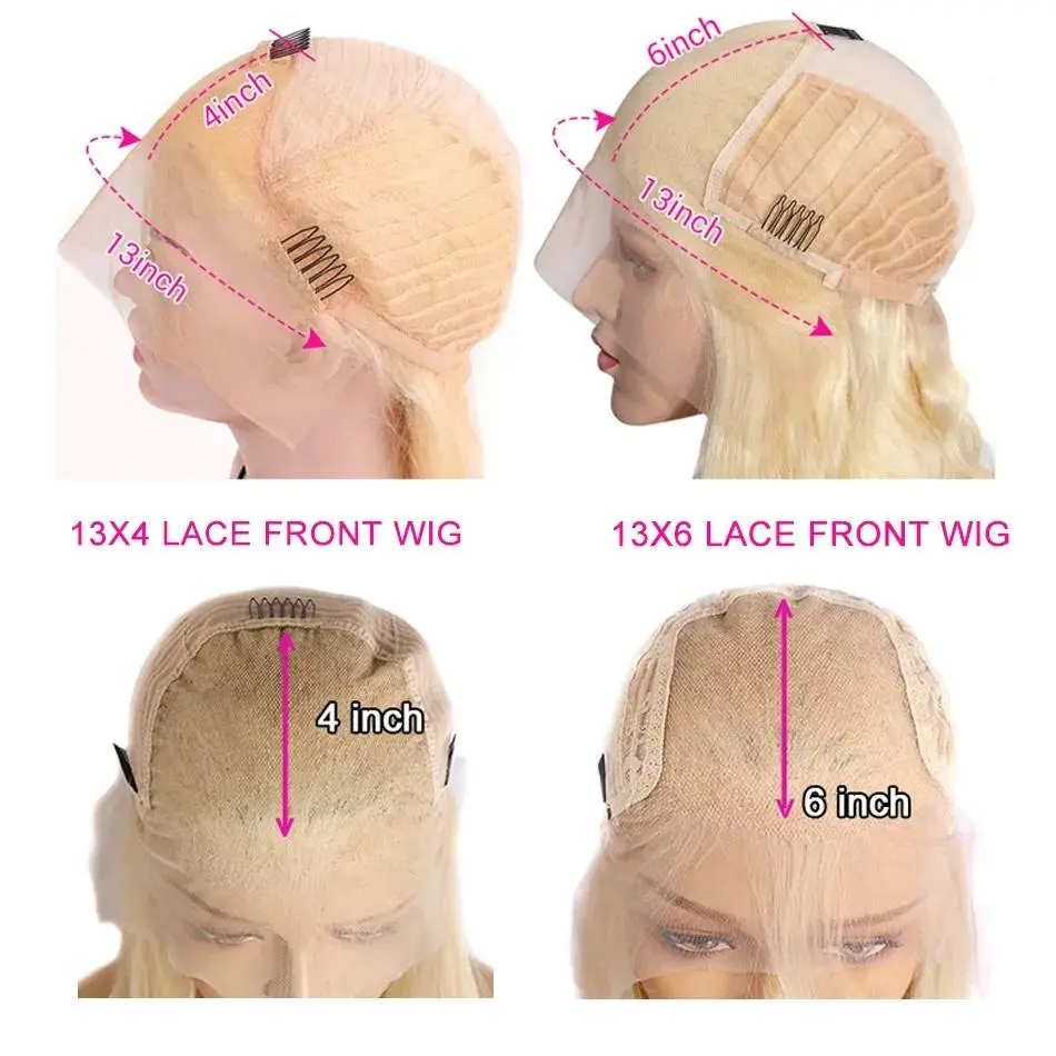 [Super Deal] Hot Star 40Inch 613 Blonde Body Wave 13X6 HD Transparent Lace Frontal Human Hair Wigs 180% Density Brazilian Hiar Straight 13X4 Lace Front Human Hair Wigs