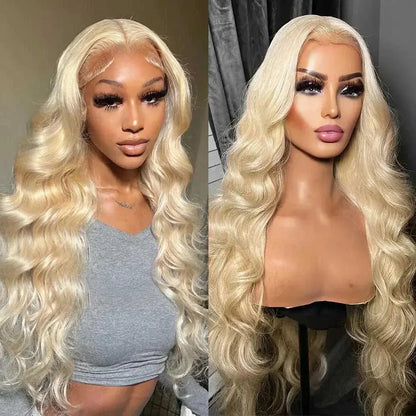 [Super Deal] Hot Star 40Inch 613 Blonde Body Wave 13X6 HD Transparent Lace Frontal Human Hair Wigs 180% Density Brazilian Hiar Straight 13X4 Lace Front Human Hair Wigs