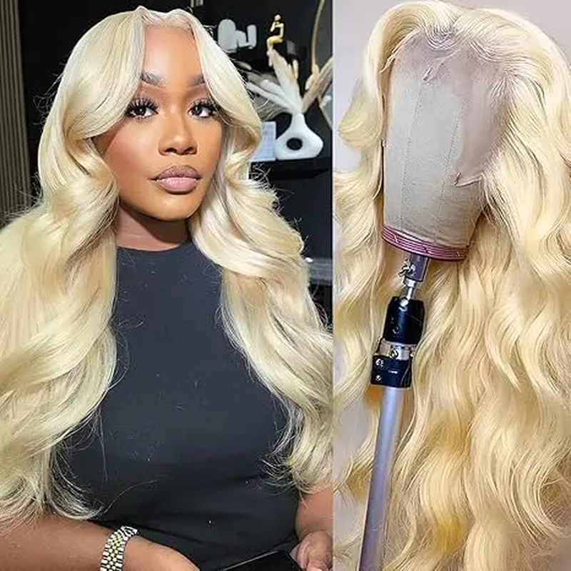 [Super Deal] Hot Star 40Inch 613 Blonde Body Wave 13X6 HD Transparent Lace Frontal Human Hair Wigs 180% Density Brazilian Hiar Straight 13X4 Lace Front Human Hair Wigs